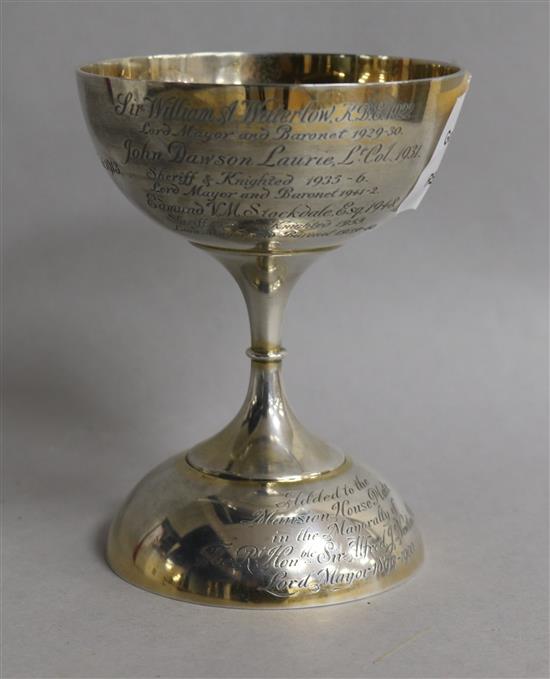 A silver Mansion House replica cup, London, 1948, 8.5 oz.